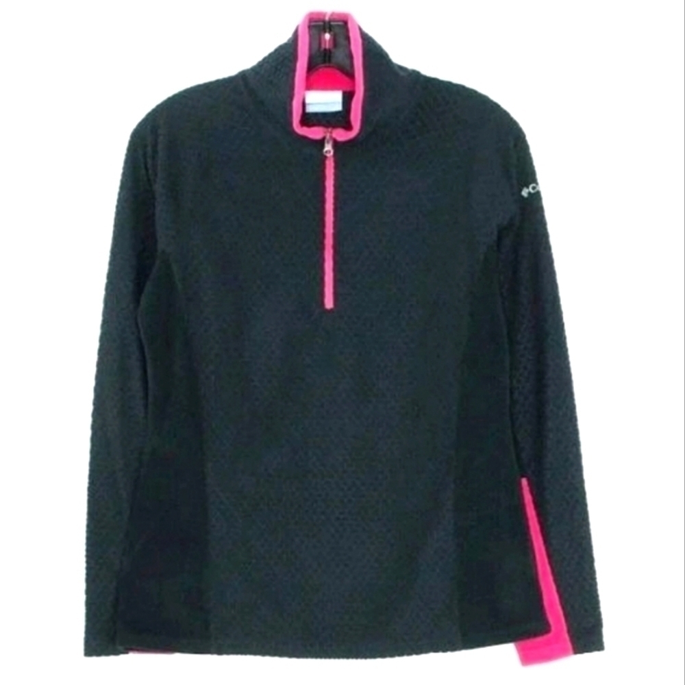 Columbia Fall Transition Casual Jacket Half Zip Utility Pullover Black Medium